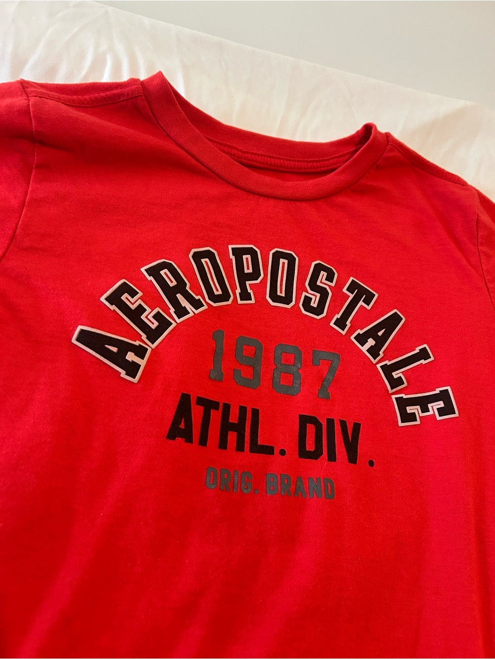 Aeropostale Red Graphic Tee with Black & White Lettering